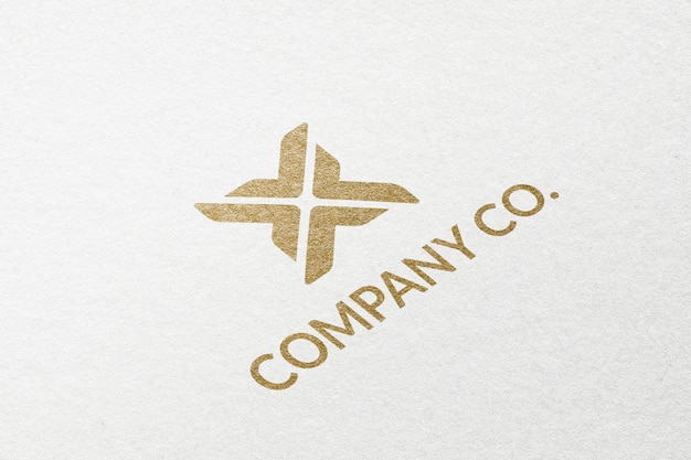 Bezpłatne zdjęcie logo firmy company co. w złotym wytłoczeniu