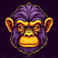 Bezpłatne zdjęcie logo głowy goryla