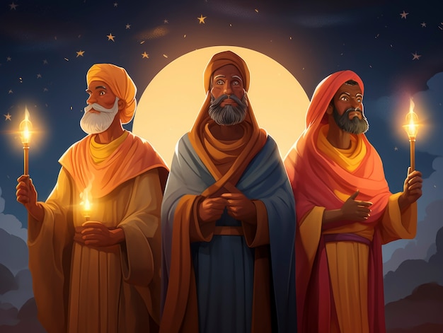 Los reyes magos epiphany ilustracja kreskówkowa