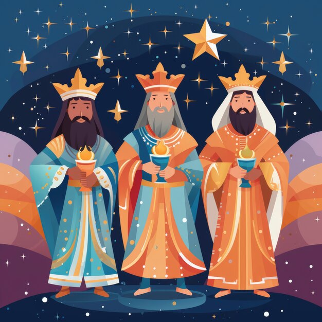 Los reyes magos epiphany ilustracja kreskówkowa