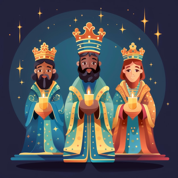 Los reyes magos epiphany ilustracja kreskówkowa