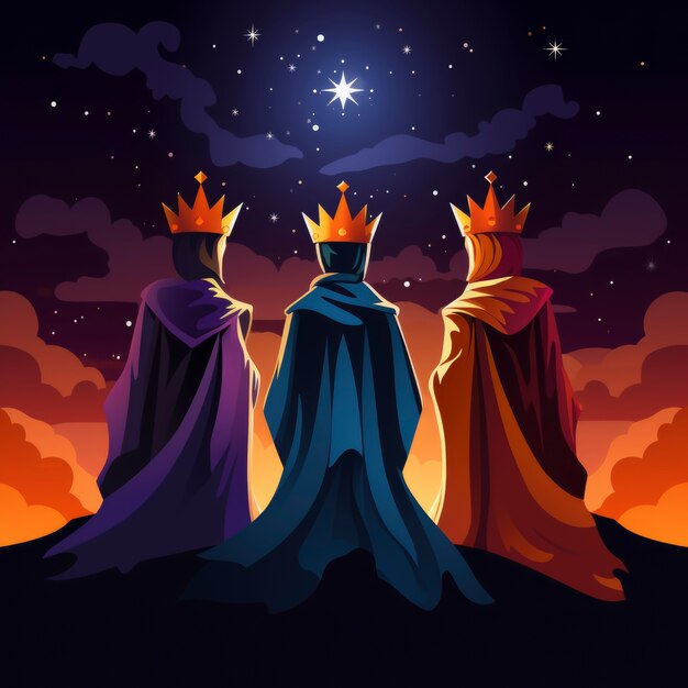 Los reyes magos epiphany ilustracja kreskówkowa