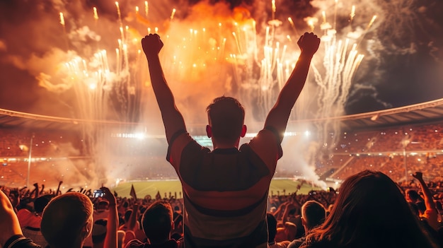 Bezpłatne zdjęcie ludzie na stadionie piłkarskim