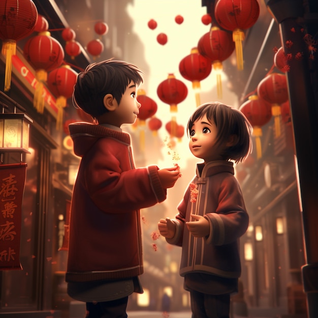 Ludzie świętują chiński Nowy Rok