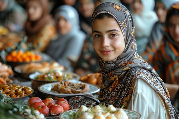 Bezpłatne zdjęcie ludzie świętują ramadan razem