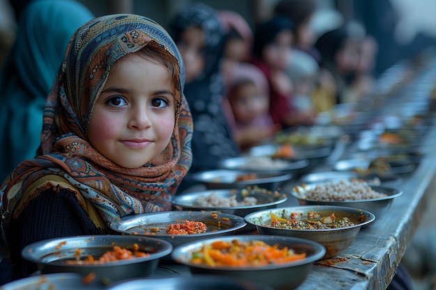 Bezpłatne zdjęcie ludzie świętują ramadan razem