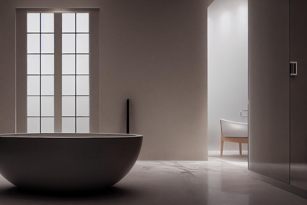 Luksusowa łazienka z marmurowym nowoczesnym wystrojem hotelu lub domu z czystą i elegancką przestrzenią natur