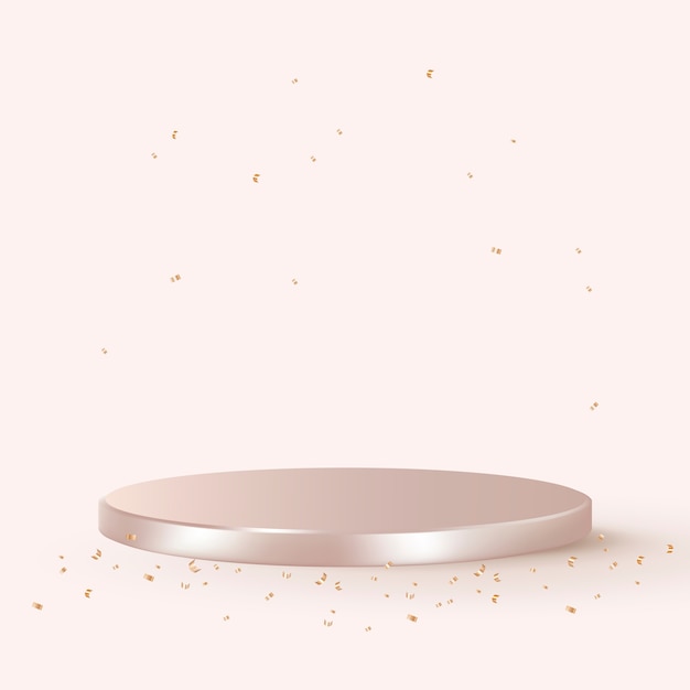 Bezpłatne zdjęcie luksusowe tło produktu 3d w kolorze różowego złota