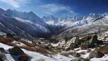 Bezpłatne zdjęcie majestatyczne pasmo górskie, spokojna scena, ekstremalny teren generowany przez sztuczną inteligencję