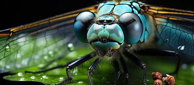 Makroportret Niebieskiej Ważki Sympetrum Striolatum