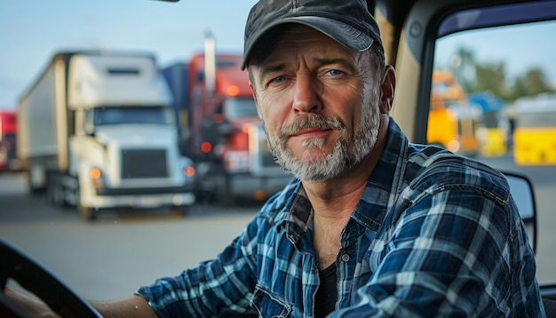 Bezpłatne zdjęcie man working as a truck driver