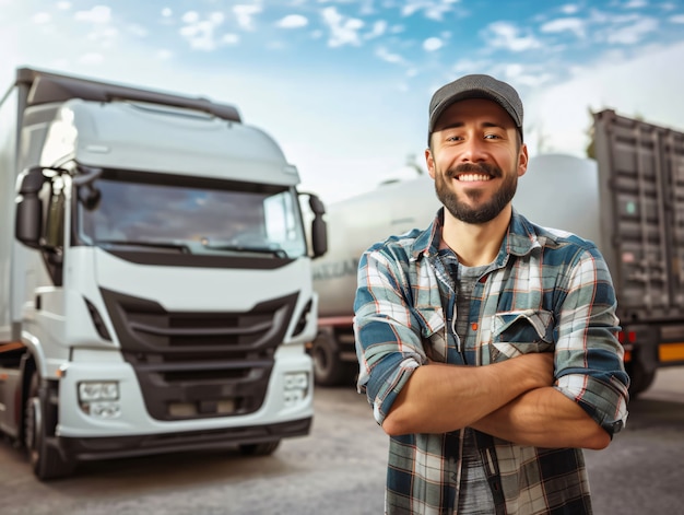 Bezpłatne zdjęcie man working as a truck driver