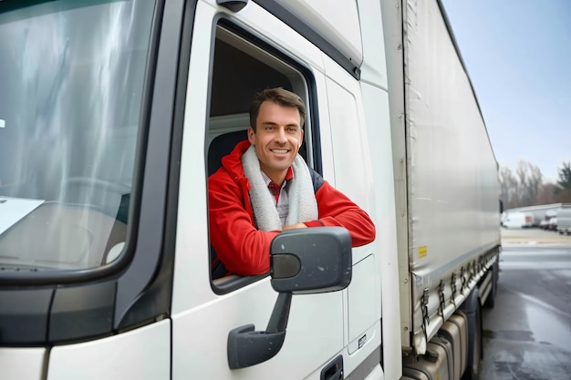 Bezpłatne zdjęcie man working as a truck driver