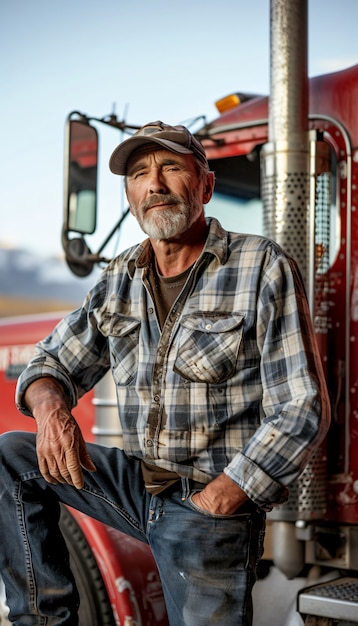 Bezpłatne zdjęcie man working as a truck driver