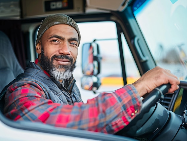 Bezpłatne zdjęcie man working as a truck driver