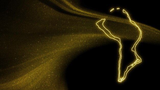 Mapa Brytyjskiego Terytorium Oceanu Indyjskiego, mapa złota brokat na ciemnym tle