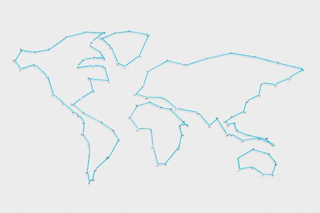 Mapa świata, globalna komunikacja i międzynarodowa koncepcja biznesowa