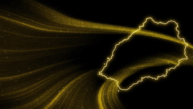 Mapa świętej Heleny, Mapa Złota Brokat Na Ciemnym Tle