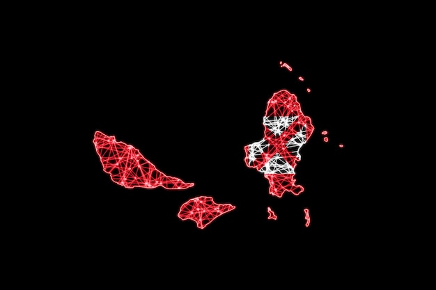 Mapa Wallis I Futuna, Mapa Linii Siatki Wielokątnej, Mapa Flag