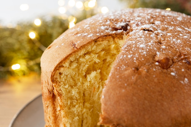 Martwa natura pyszna aranżacja panettone