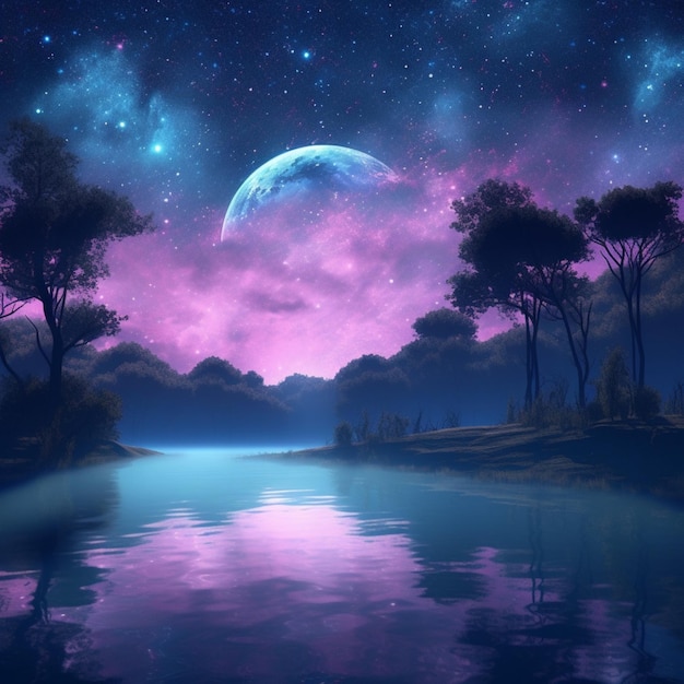 Bezpłatne zdjęcie marzycielski projekt ilustracji nocnego nieba