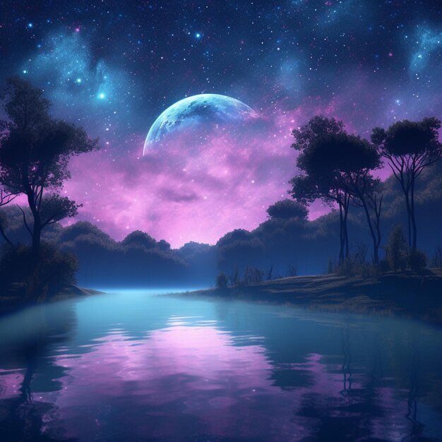 Marzycielski projekt ilustracji nocnego nieba