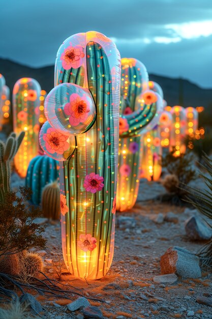 Marzycielski rendering 3D magicznego kaktusa