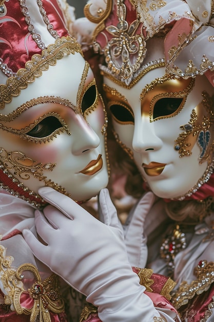 Maski karnawałowe w Wenecji z szczegółami