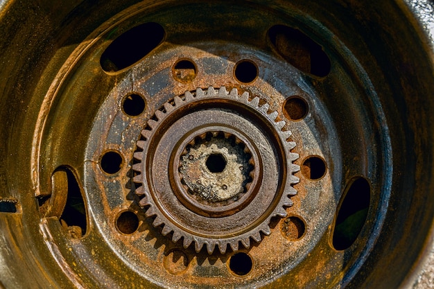Bezpłatne zdjęcie mechaniczne koło żelaza