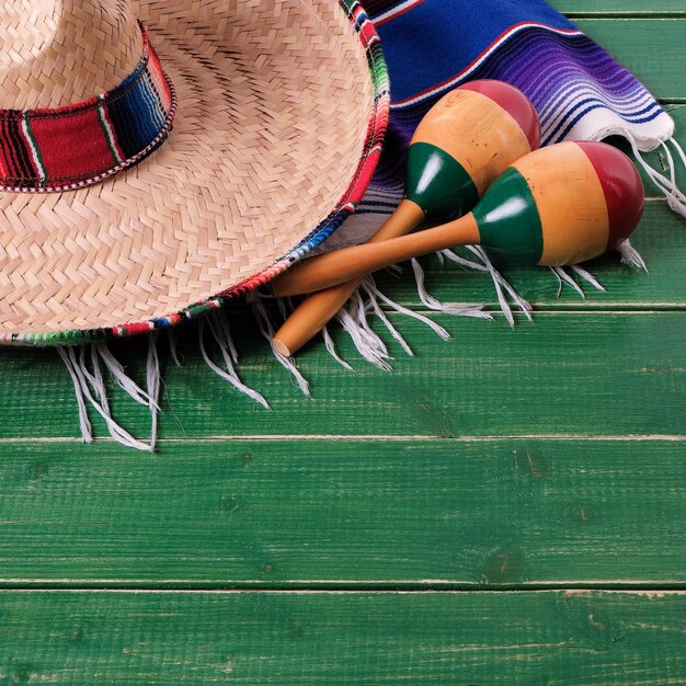 Meksyk cinco de mayo tło meksykańskie sombrero