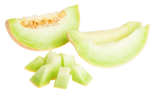 Melon plasterkach i pokrojone w kostkę