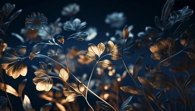 Miękkość i piękno wielokolorowych dzikich kwiatów w naturze generowane przez sztuczną inteligencję