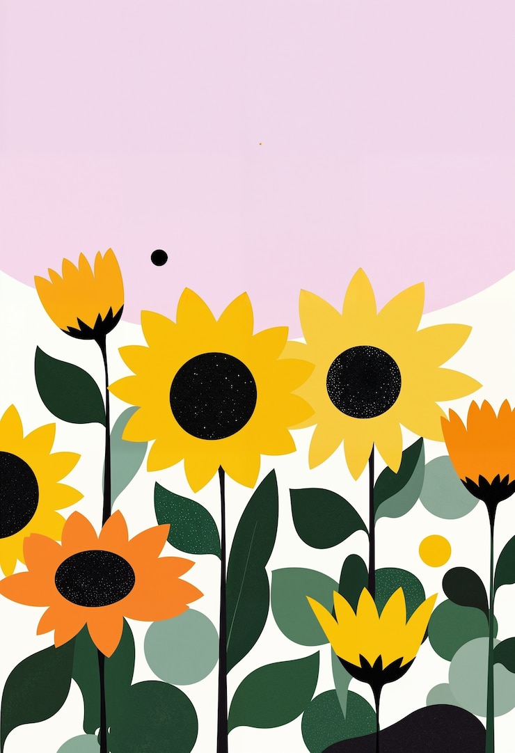 Bezpłatny plik Zdjęcie minimalistyczna ilustracja kwiatów