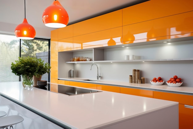 Bezpłatne zdjęcie minimalistyczna konstrukcja wnętrza kuchni