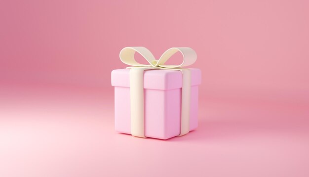 Minimalistyczna scena z prezentem w pastelowych kolorach