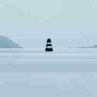Bezpłatne zdjęcie minimalistyczny krajobraz morski z długim czasem naświetlania nakręcony na guernsey