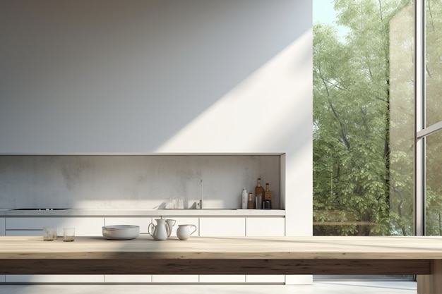 Bezpłatne zdjęcie minimalistyczny projekt wnętrza kuchni