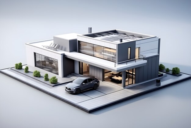 Model 3D budynku mieszkalnego