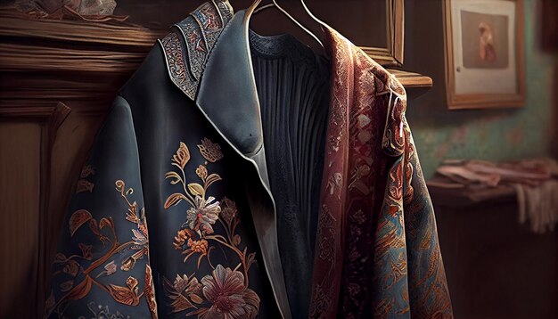 Modna elegancja w nowoczesnej kolekcji tekstyliów jedwabnych projektuje generatywną sztuczną inteligencję