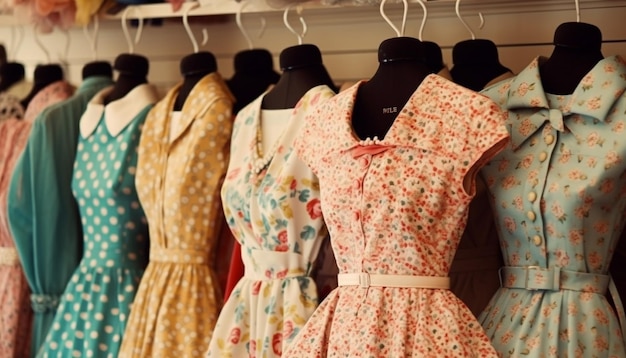 Bezpłatne zdjęcie modna kolekcja odzieży w nowoczesnym sklepie odzieżowym generowana przez ai