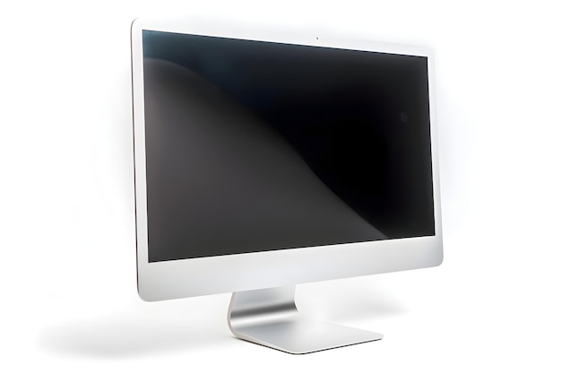 Monitor Komputerowy Z Pustym Ekranem Izolowanym Na Białym Tle Ilustracja 3d