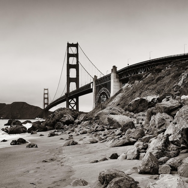 Most Golden Gate w San Francisco jako słynny punkt orientacyjny.