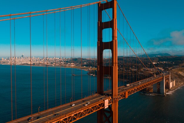 Most Golden Gates w San Francisco, Kalifornia, USA z Marin Headland