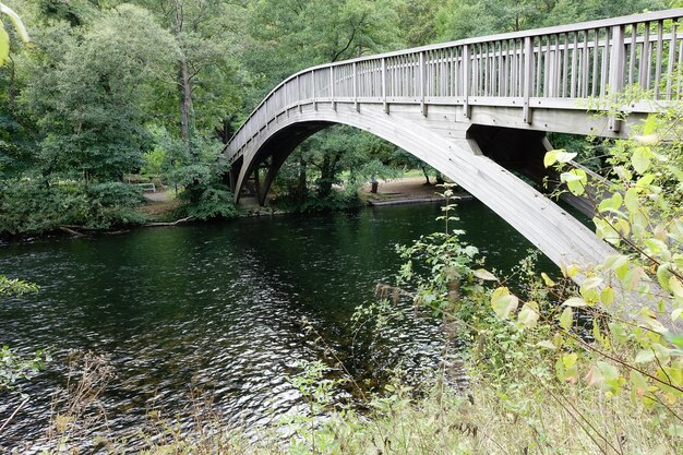 Most nad rzeką w parku