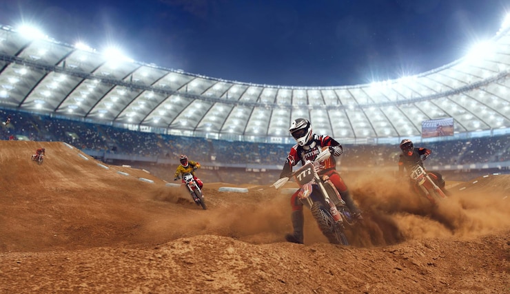 Bezpłatny plik Zdjęcie motocross rider w akcji motocross sport