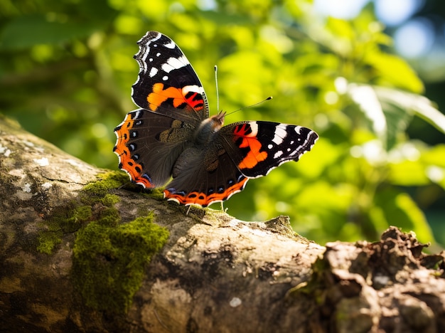 Motyl na gałęzi drzewa