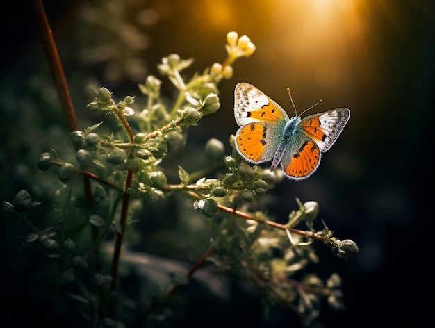 Bezpłatne zdjęcie motyl w kwiecie