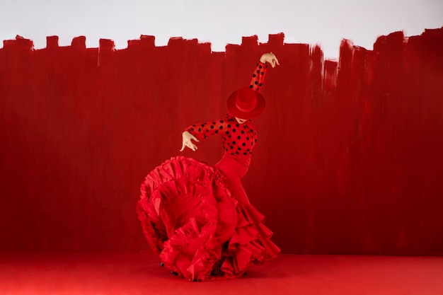 Namiętna i elegancka tancerka flamenco