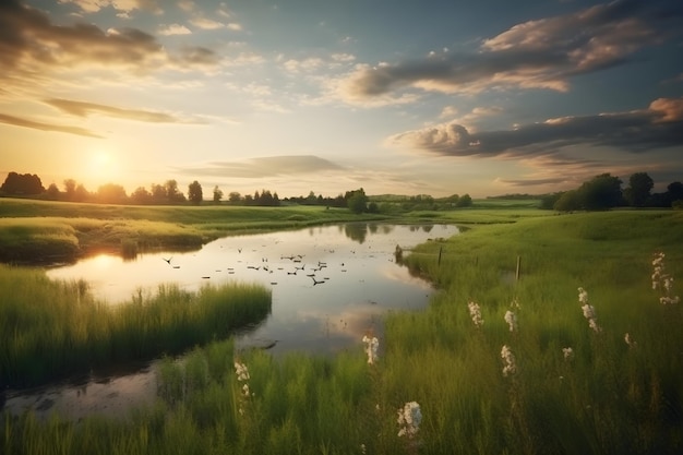 Bezpłatne zdjęcie naturalna trawa ziemia rzeka tło