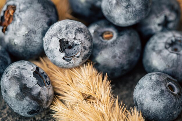 Naturalne Tło Z Jagodami Makro Strzał